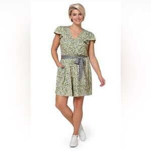 Leota  Women's Darcey Romper Green Size L